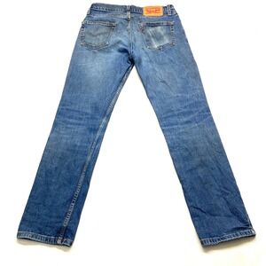 THRASHED Levi's 511 Slim Fit Skinny Jeans Mens 29x30 Blue Denim Cotton Zip Fly